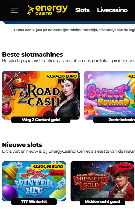 Energy Casino Mobiele spellen