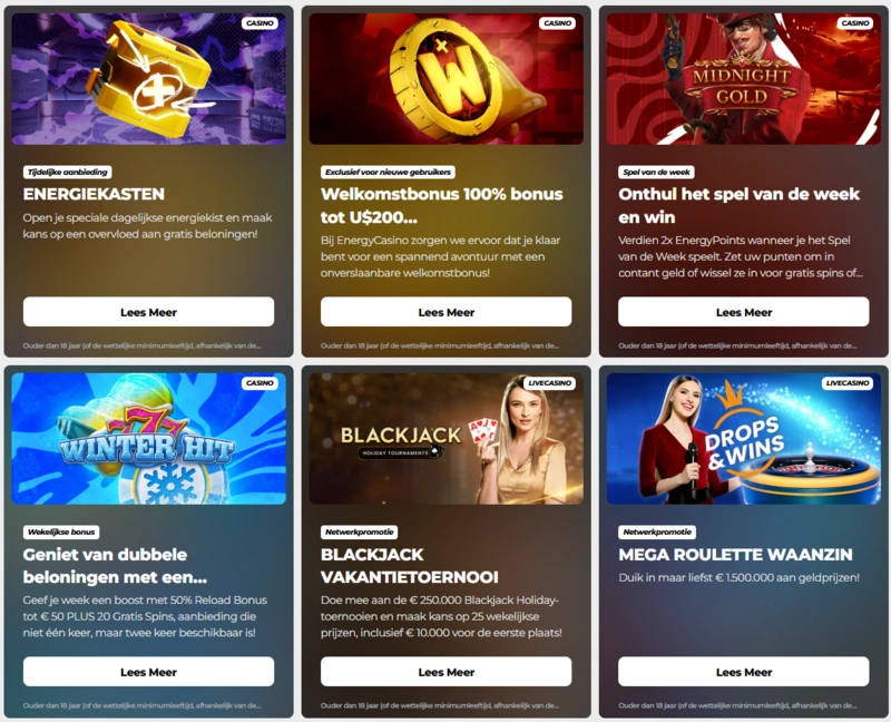 Energy Casino Promoties